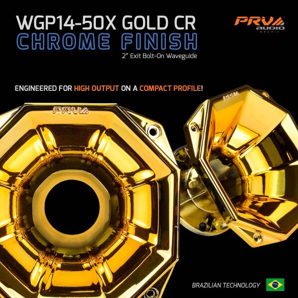 Main product image for PRV Audio WGP14-50X Gold Chrome 2" 45 x 45 Waveguide294-3464